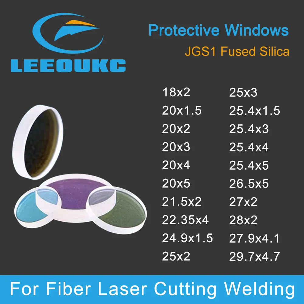 LEEOUKC Fiber Laser Protective Windows Dia 18/20/27.9 For Raytools Bodor WSX Laser Cutting Head and Welding Laser Lens