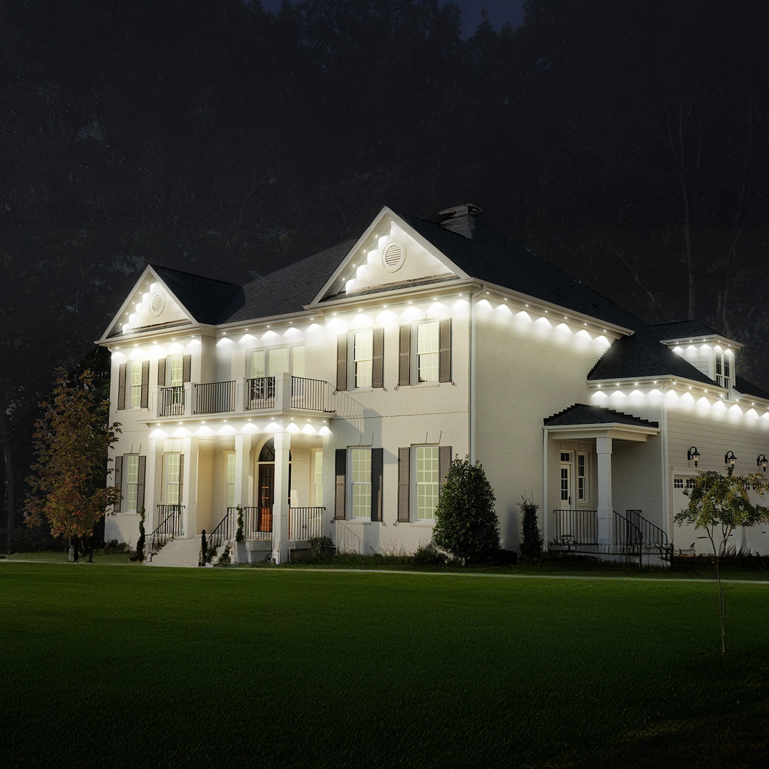 Imagem -03 - Led a Luz Exterior Permanente para Casas Luz de Cor Rgb Inteligente Modos de Cena Ip67 Impermeável Luz Eave