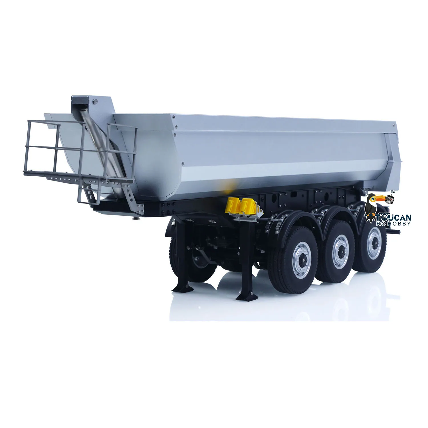 1/14 Kabolite Control remoto de Metal 3 ejes elevación eléctrica Semi RC remolque volquete para juguetes Radio Tractor camión SC 770S 100 Coche