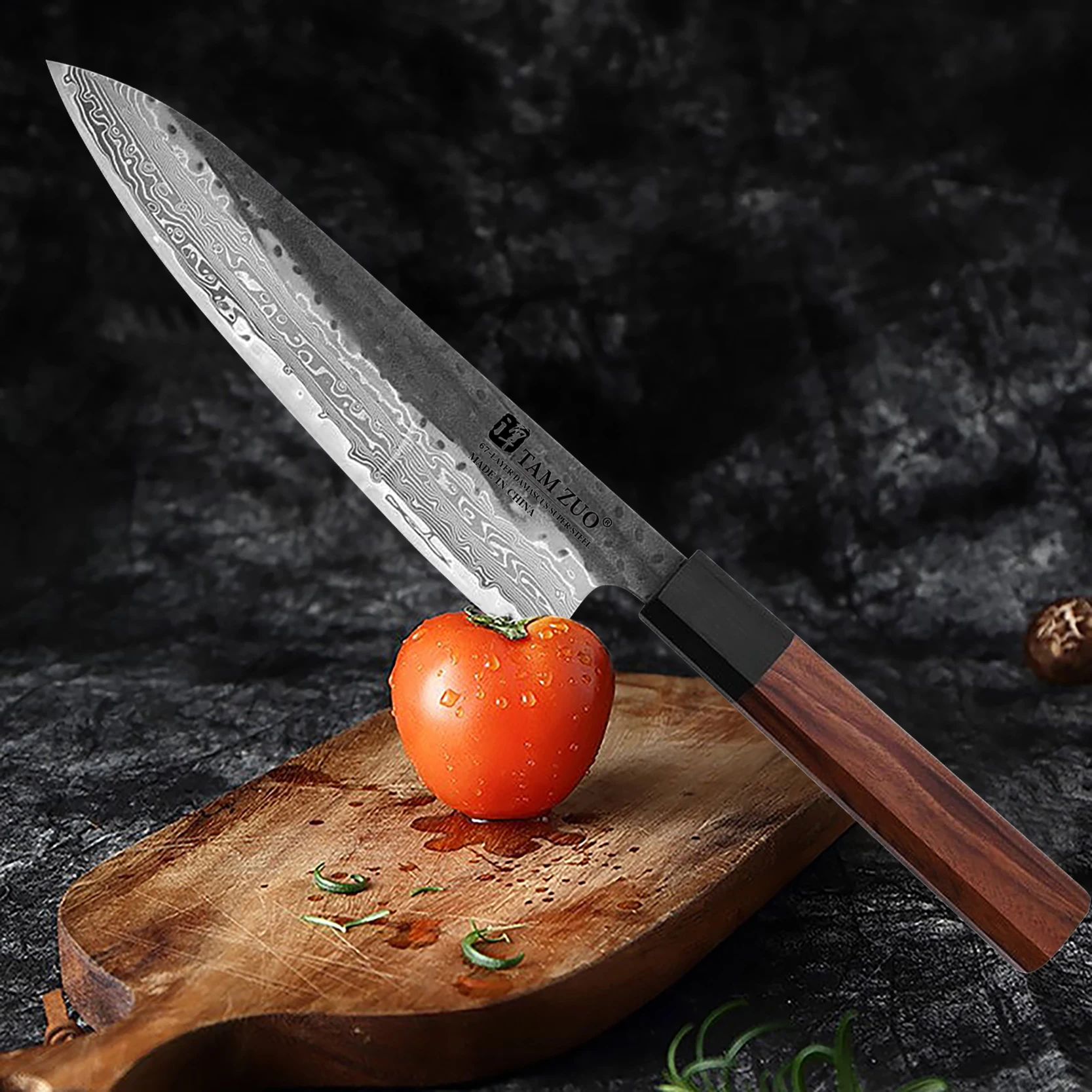 

VG10 Blade Sharp Cleaver Slicing Kiritsuke 8 Inch Chef Knife Damascus Steel Handmade Forged Wood Handle Japanese Kitchen Knives