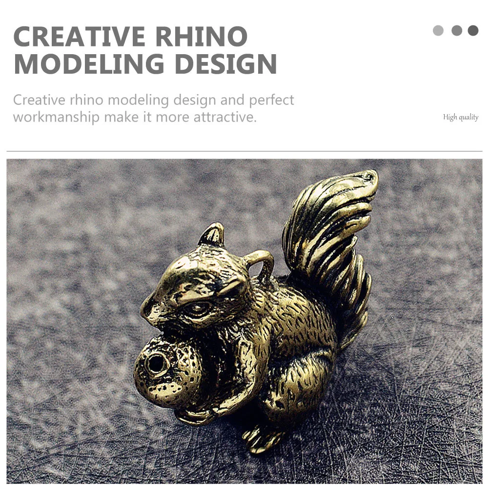 

2Pcs Decorative Brass Squirrel Keychain Pendant Exquisite DIY Craft Charm Unique Hanging Ornament Desktop Adornment
