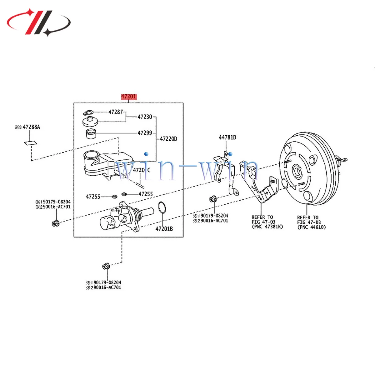 Car Parts Brake Master Cylinder For Toyota HILUX  FORTUNER (SUV)  47201-0K590 47201-0K410 47201-0K450 47201-0K410