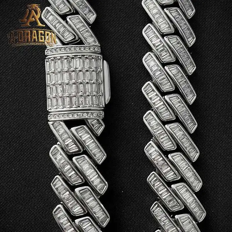 

Custom 10k Gold Cuban Necklace VVS Moissanite Diamond Tester Pass Ice Out Hip Hop 14k Gold Chain 14MM 15MM 16MM 17MM