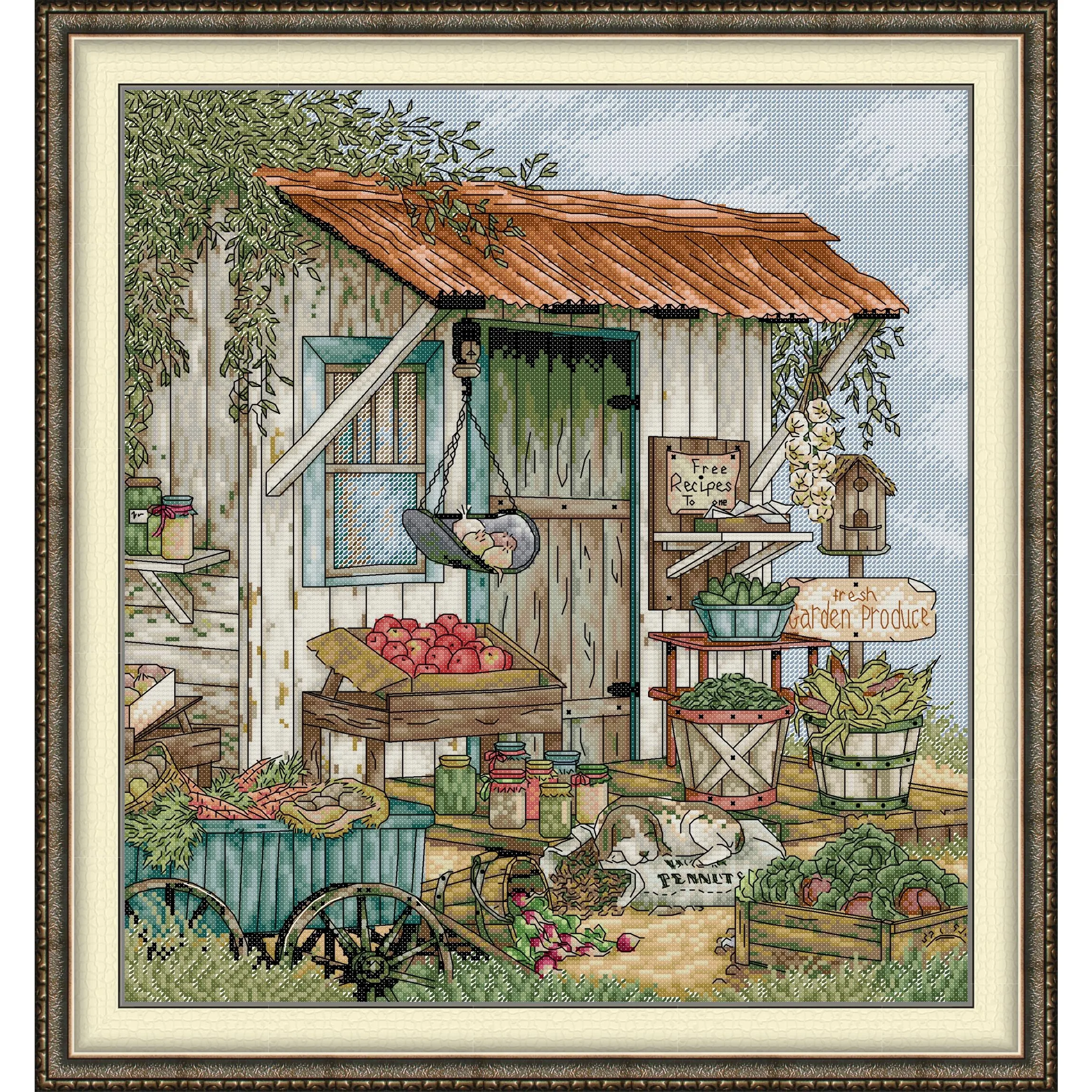 

Soulgift News Набор для вышивки крестом с предварительной печатью, штампованная ткань Аида с нитками DMC, набор для вышивания - растительный магазин