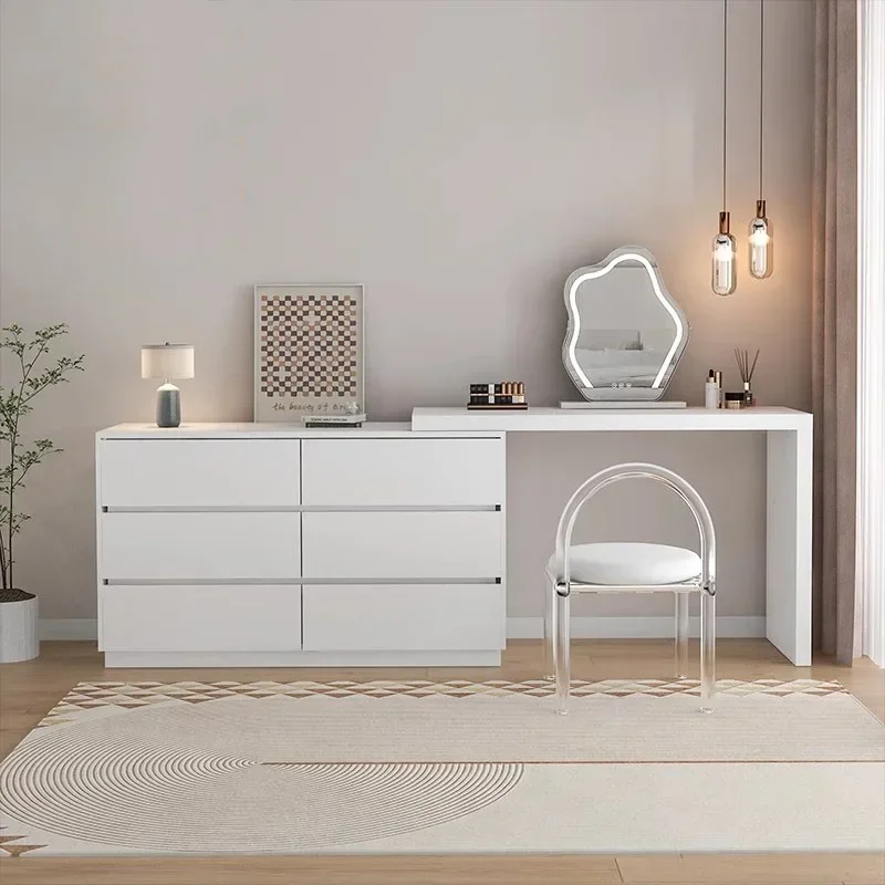 Makeup Nightstand Dressing Table Vanity Organizer White Wooden Dressing Table Room Girls Penteadeira Para Quarto Home Furniture