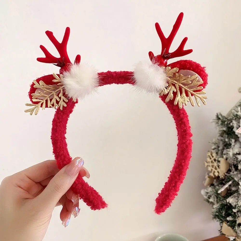 

Christmas Decoration Christmas Headband Elf Reindeer Antlers Headband Fawn Horn Fairy Deer Ear Deer Horn Hair Band