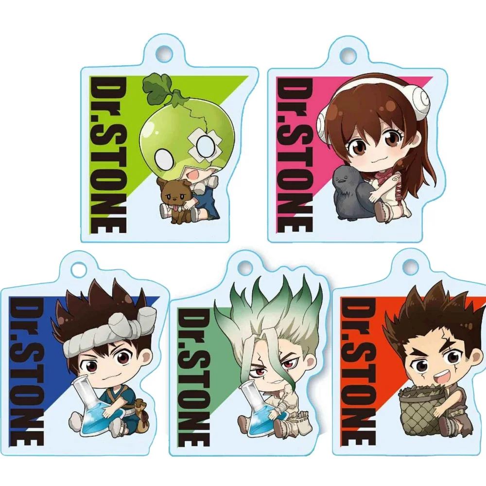 

Anime Peripheral Store Dr.Stone Gyugyutto Quadrate Acrylic Keychain Pendant Ornamen Fans Charm Gifts About 6cm