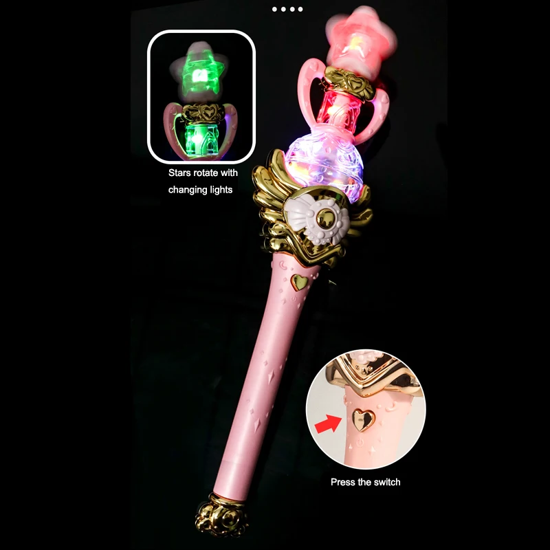 Girl Light Sound Moon Magic Wand Fairy Stick Princess Costume Doll House Party Magic Fairy Stick Electric Toys With Sound Light