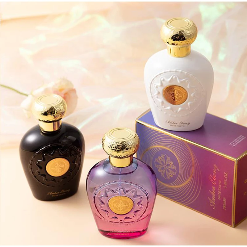 

Amber Ebony Elegant Women Perfume 100ml Lasting Original Brand Arab Charming Bady Spray Black High End Dubai Middle East Parfum