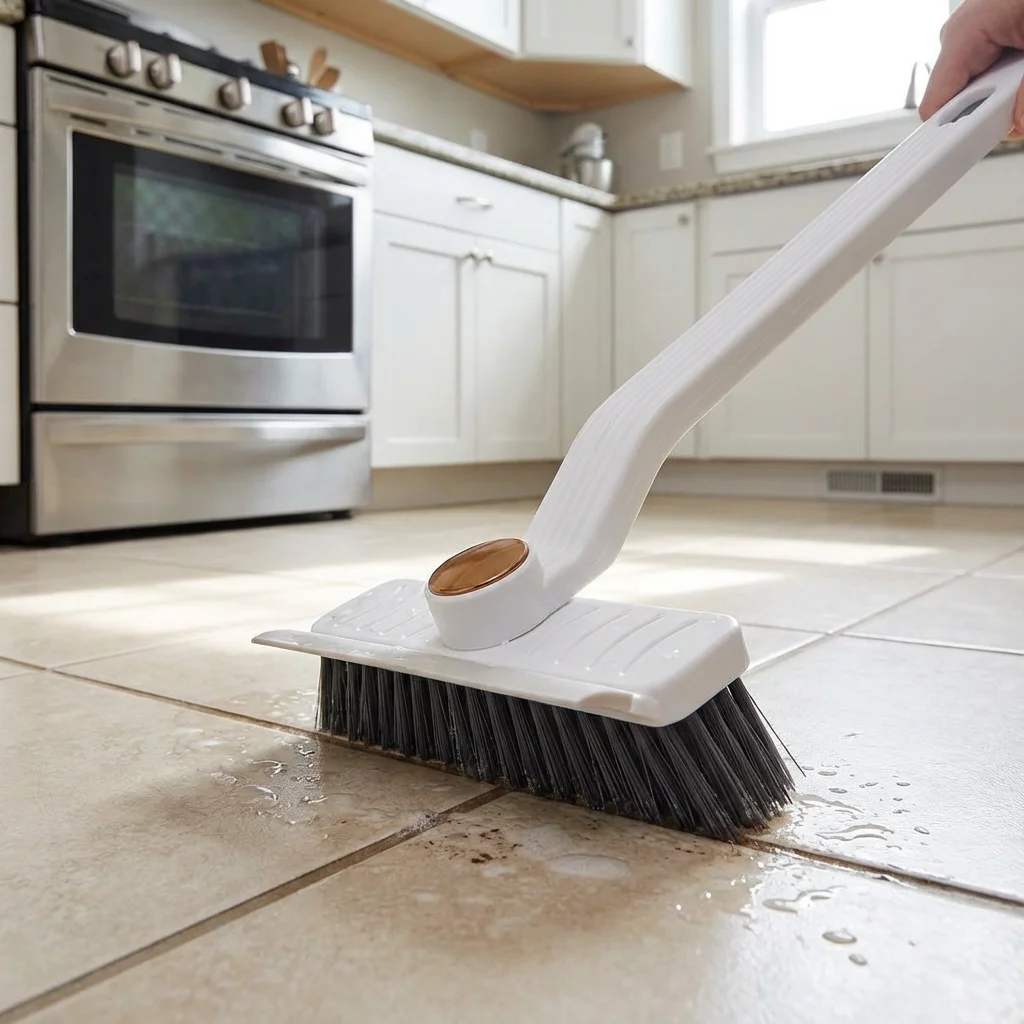 

Tile Gap Cleaning Brush, Long Ergonomic Handle, Stiff Bristles, Ideal for Bathroom & Kitchen Floor Grout