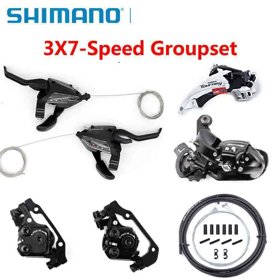 SHIMANO TOURNEY 3x7 Speed Groupset ST EF500 Shift/Brake Lever FD TY500 RD TY300 Derailleurs TX805 Brake Bicycle Parts