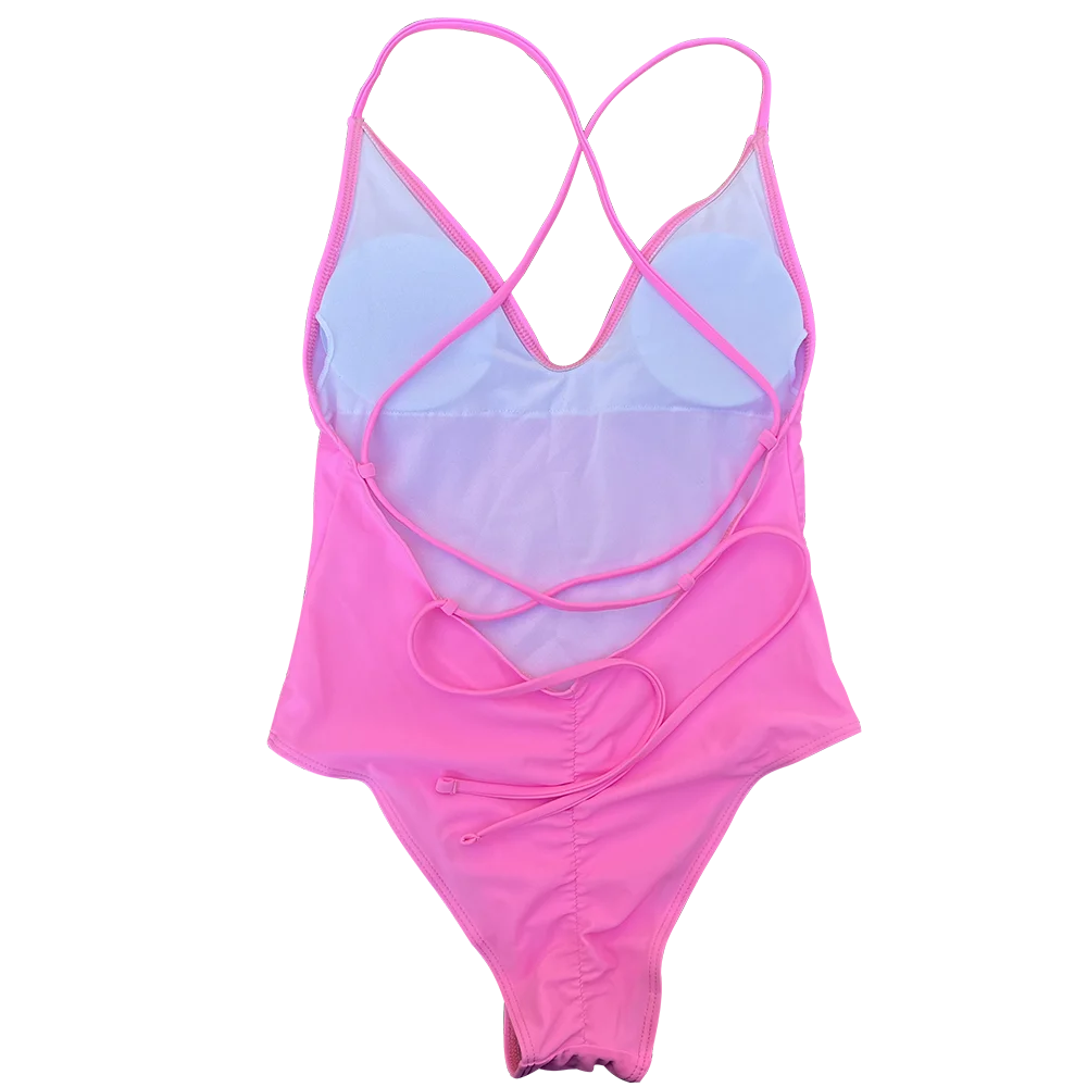 Padded One Piece Swimsuit Sexy BRIDE SQUAD Letter Print Swimwear Women Bikini Bathing Suit Summer Bodysuit Backless monokini