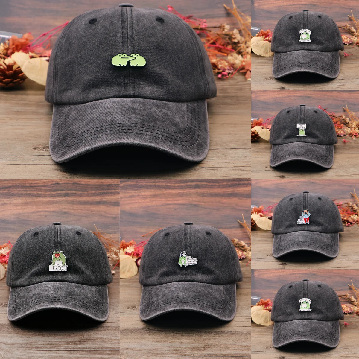 

Cute Frog Vintage Classic Baseball Caps for Men Cap Cartoon Casual Style Women Washed Hat Outdoor Sun Protection Hat