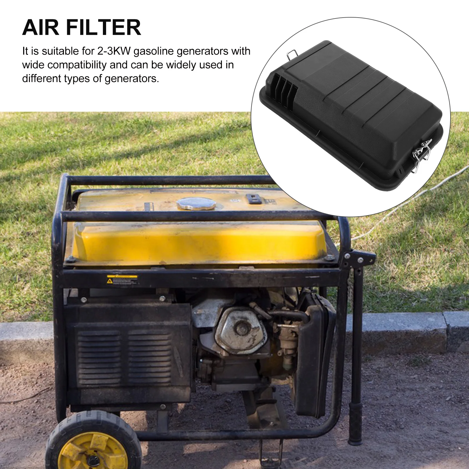 

Filter Housing Unit for 2-3Kw Generator Air Cleaner Box Cover Screw Bolts Included Heavy-Duty Weatherproof Air
