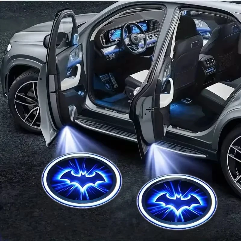 

1PCS For Bat Logo Wireless Universal Led Emblem Car Door Light Luces Projector Courtesy Ghost Shadow Lamp Accessories Decoration