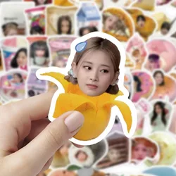 58 pçs fotos kpop duas vezes combinação comida avatar adesivos bonito à prova ddiy água diy decoração conta periférica adesivos do telefone móvel