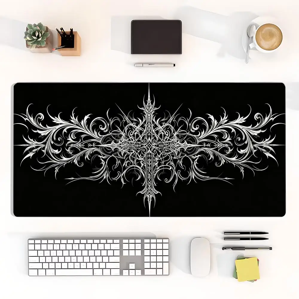 Dark demon mask decorative graphic mousepad large size keyboard  bedroom learning laptop games table mat game card pad
