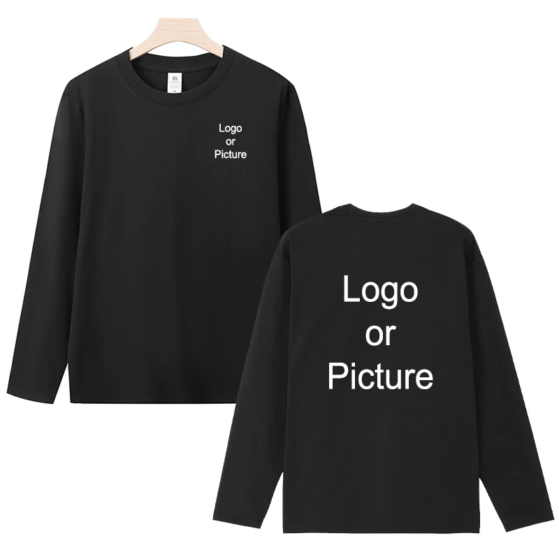 Customized Cotton Long Sleeve T-shirts Men Fashion Personality Printed Round Neck T Shirts Women Casual Daily Tee Tops Camiseta view 2