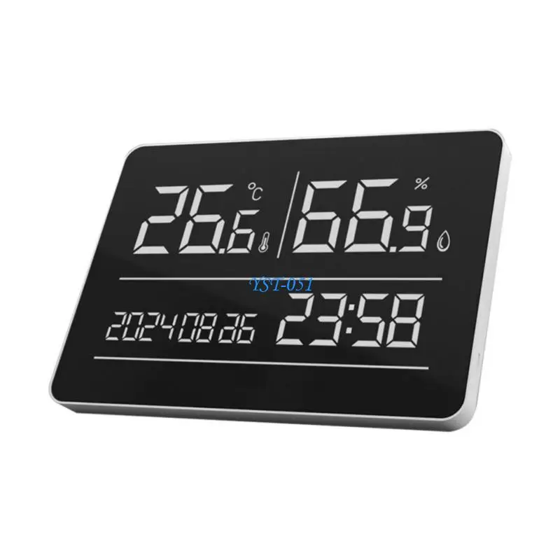 

E15A Wall Mounted Electronic Clock with Digital Temperature Humidness and Calendar