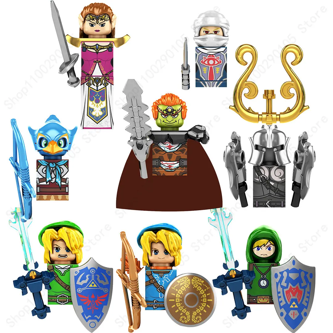 KF6148 Japanese Anime Bricks Games Cartoon The Legend of Zeldaed Link Mini Action Toy Figura Assemble Blocks Kids Toys Gifts