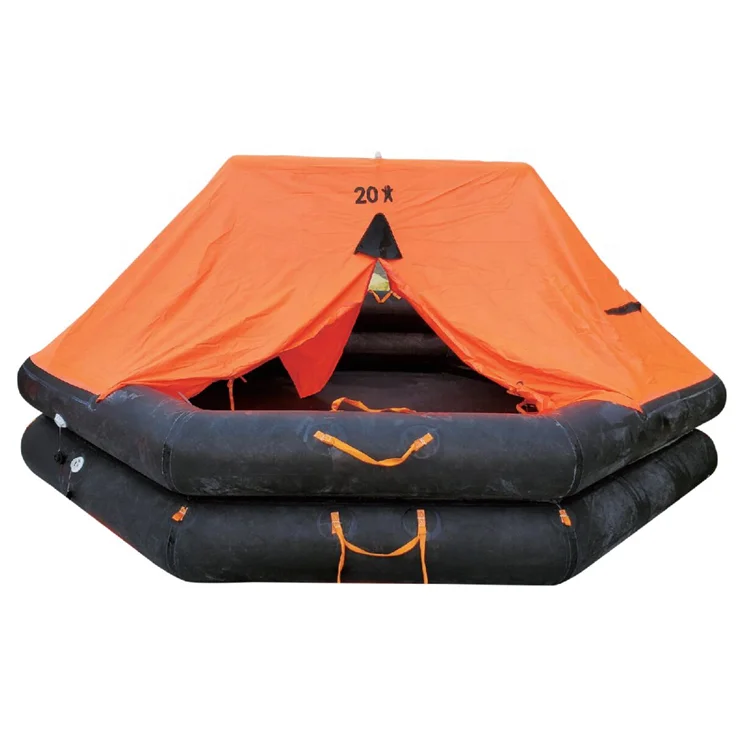 6 10 12 15 20 Person Fishing Vessels Inflatable Liferaft Throwing Davit Launched Self Righting Light Rubber Fabric