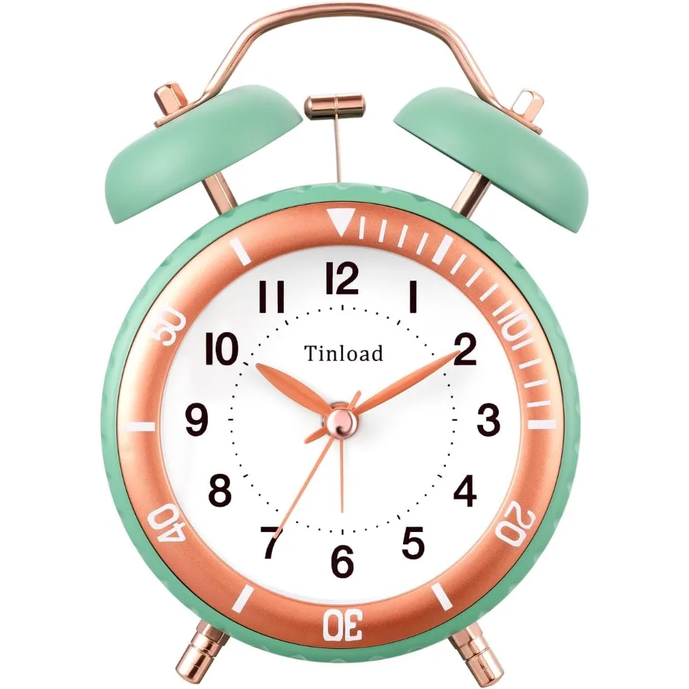 

Alarm Clock, for Heavy Sleepers, Silent Non-Ticking with Manual Light, Small Battery Operated, Loud Desk Alarm Clock