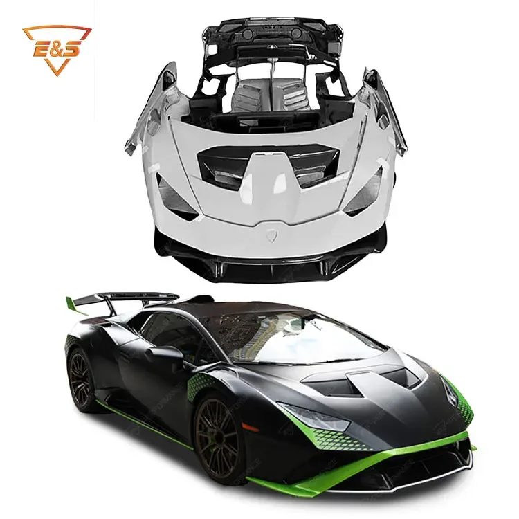 Upgrade to STO style body kit For Lamborghini Huracan 610 Body Kit with Front bumper Rear diffuser hood