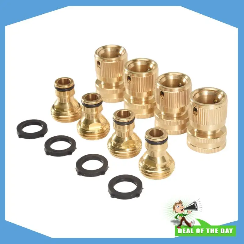 24-Hour Delivery Garden Hose Quick Connector Solid Brass,3/4 Inch GHT Thread Fitting No-Leak Water Hose Female And Male Adapter