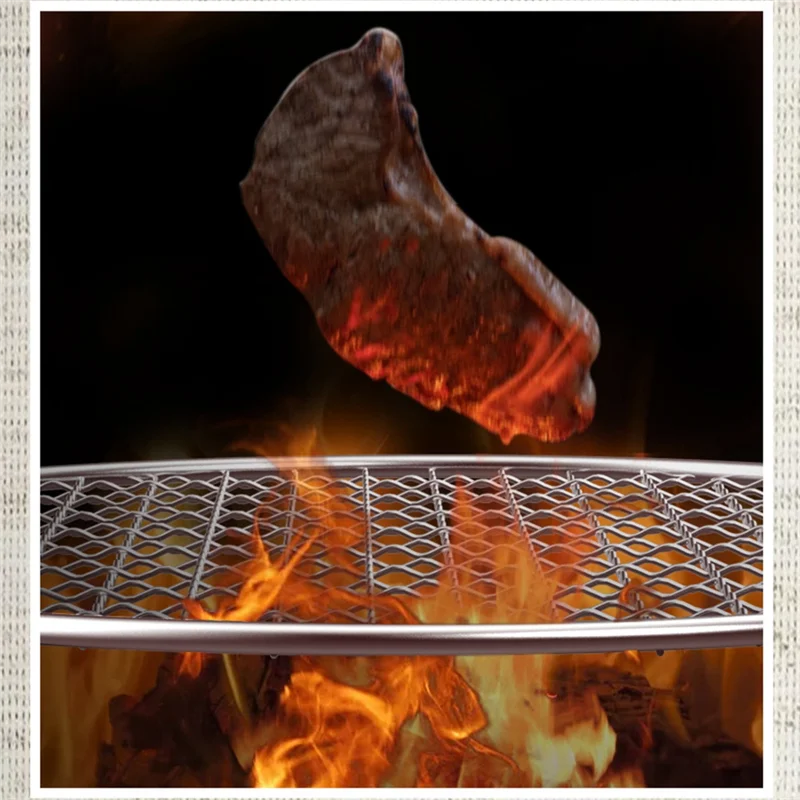 

【Must-Haves】Outdoor Barbecue Grill Bbq Non-Stick Pizza Mesh Picnic Thickened Foldable Portable Pot Barbecue Rack