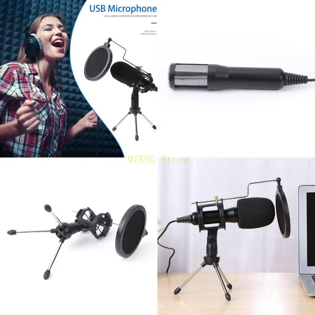 

Профессиональный микрофон с креплением на штатив, всенаправленный чувствительный микрофон, штекер для микрофона и качественные