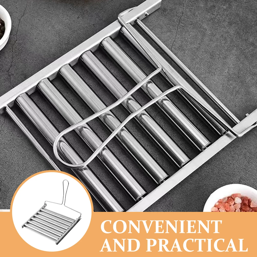 

Stainless Steel Sausage Rack BBQ Tools Portable Camping Grill Roller Reusable Outdoor Yard Barbecue Wire Mesh Hotdog Holder