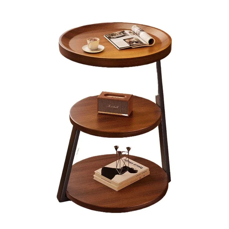 Medieval style bedside table shelf multi-layer sofa side table coffee table