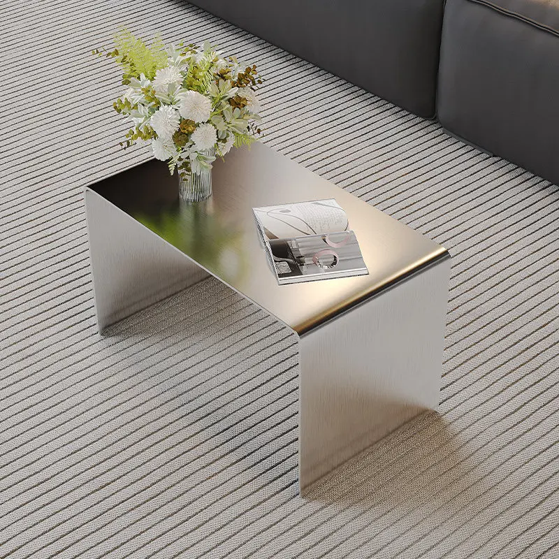 Minimalist Brushed Side Table Movable Sofa Corner Desk Modern Luxury Accent Furniture Compact Living Room Home Coffee Tables