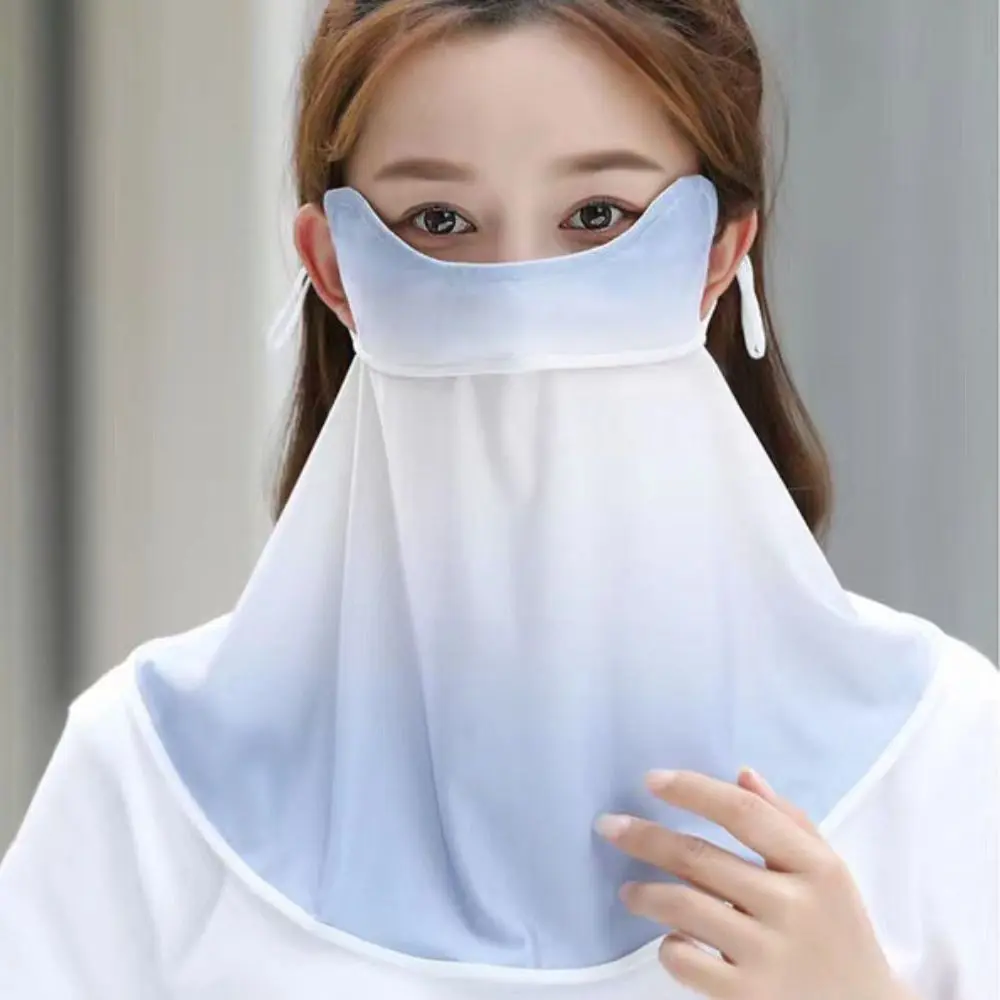 Blush Gradient Gradient Sunscreen Mask Neck Wrap Cover Windproof Sunscreen Mask Face Shield Face Scarves Ice Silk Mask Sports