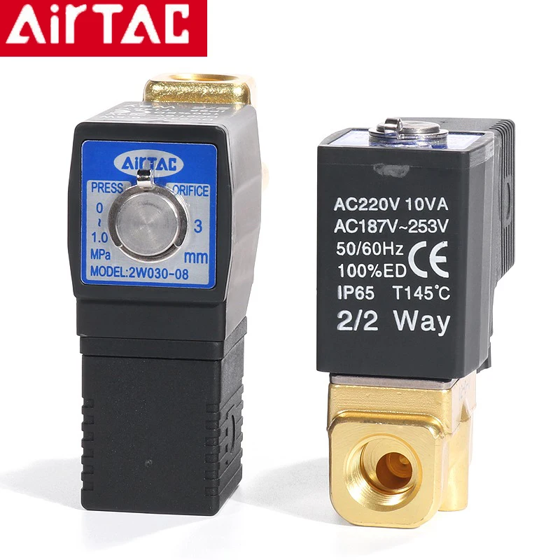 Airtac 2W030/050-06/08/10/15 Fluid Control Valve Direct Acting Solenoid Valve Water Valve