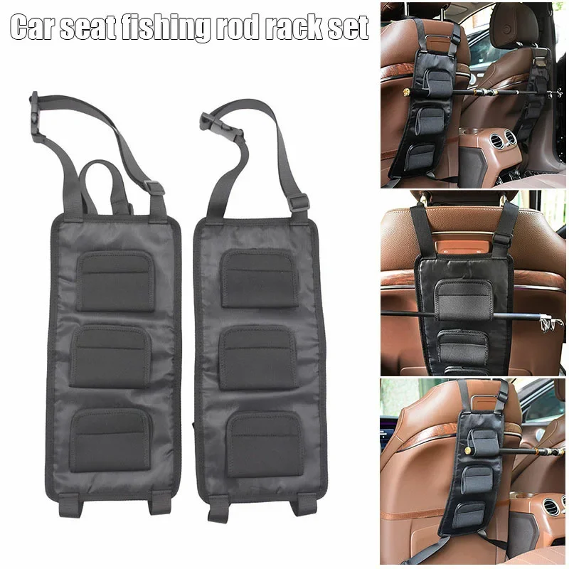 Car Fishing Rod Holder Seat Hand Sea Rod Stream Rock Fishing Storage Frame Vehicle Storage Frame Back Seat Bag Binding Webbing