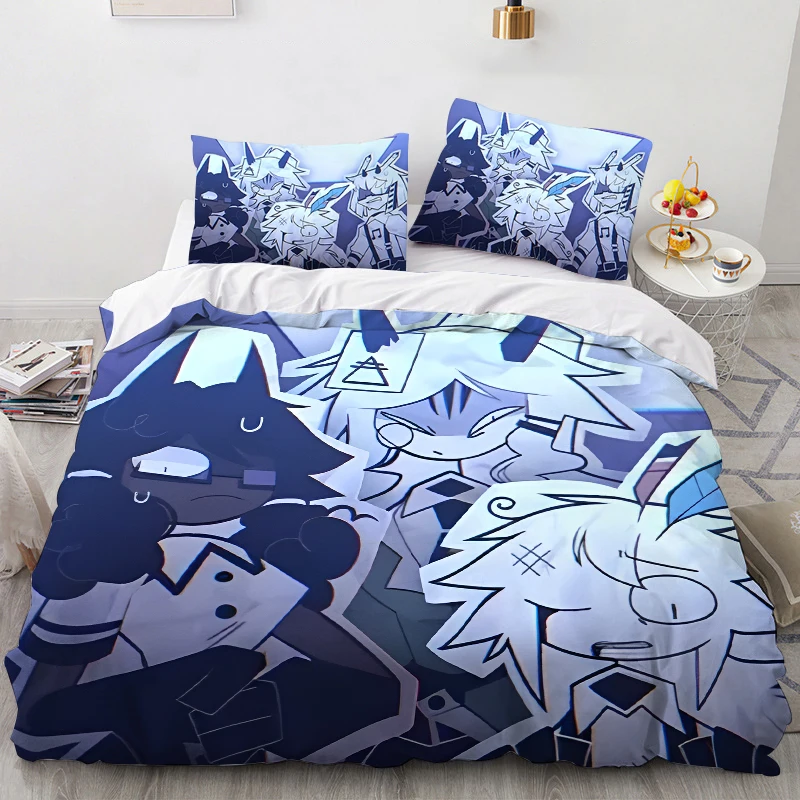 Fundamental Paper Education Anime Printed Quilt Cover Pillowcase Set Cartoon Cute Bedding Fashion Bedclothes New Home Decor Gift