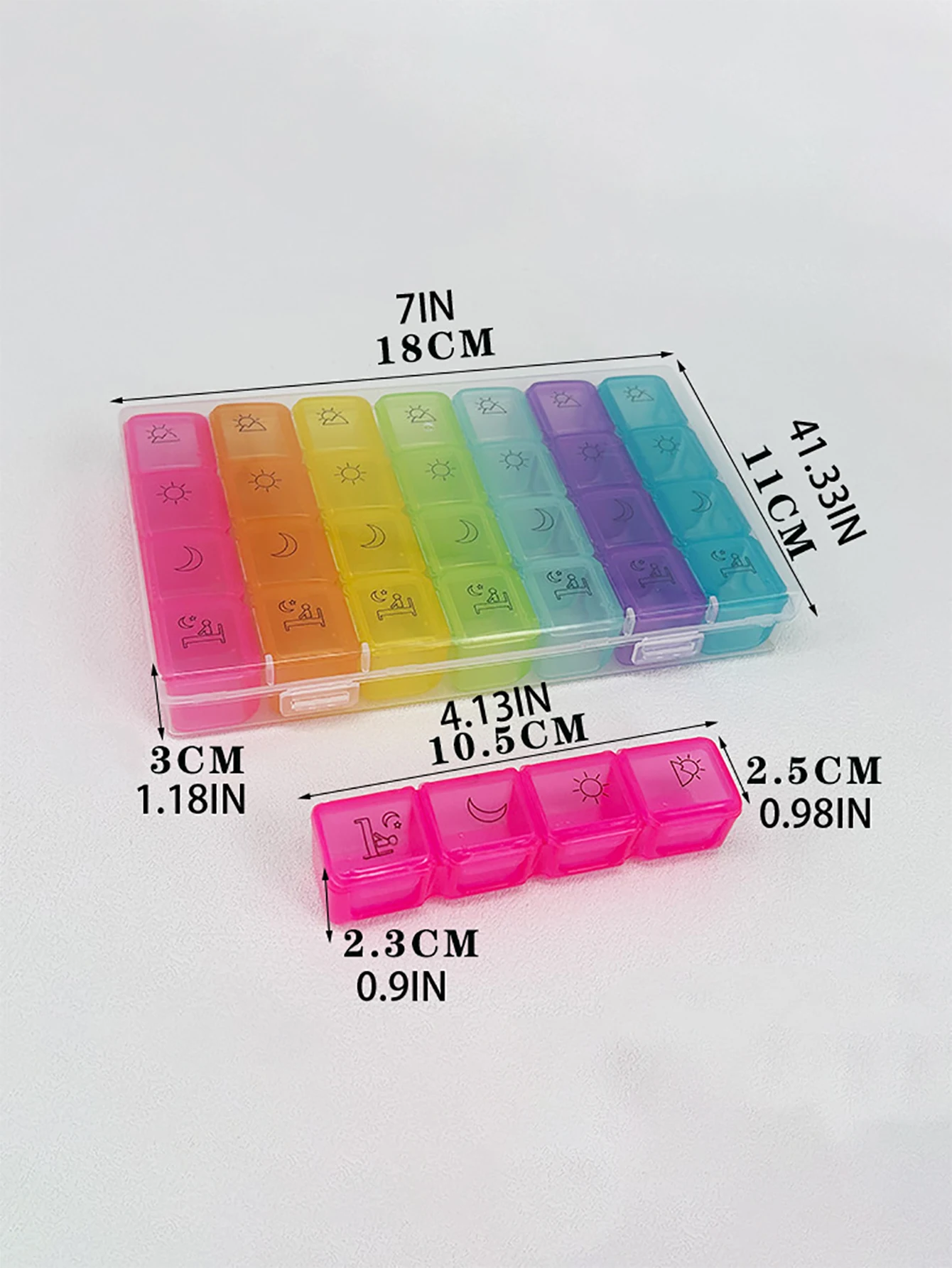 1PC 4 Row 28 Squares Pillbox 7 Days Weekly Pill Case Medicine Tablet Dispenser Organizer Pill Box Organizer Plastic Box
