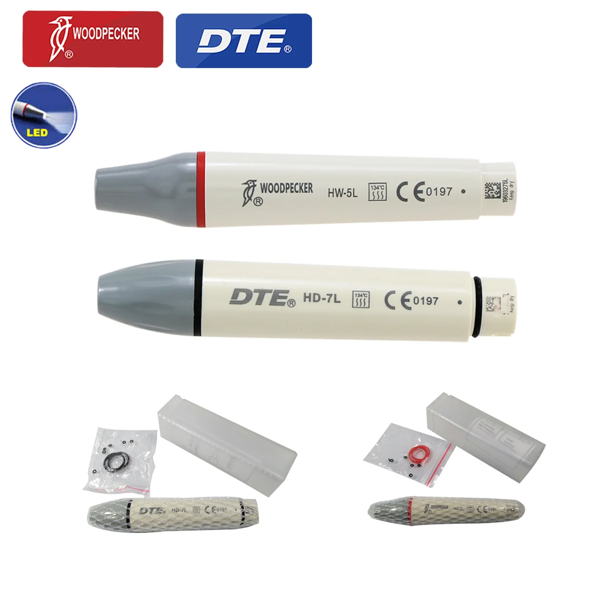 

Woodpecker DTE Dental Ultrasonic Piezo Scaler Handpiece LED Bulb HW-5L HD-7L Fit UDS EMS SATELEC ACTEON NSK Scaling Tips