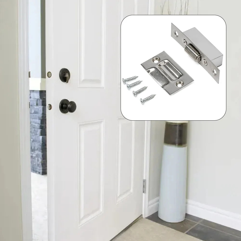 Door Hardware Parts Cupboard DoorLatches Door Stop Practical 90x19mm Stainless Steel Thicken Home Improvement Hardware