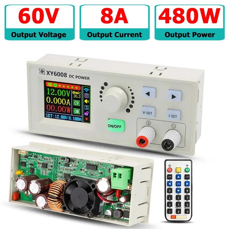 

XY6008 XY6008-W Регулируемый источник питания постоянного тока Постоянное напряжение Обслуживание постоянного тока 60 В 8 А 480 Вт Понижающий модуль
