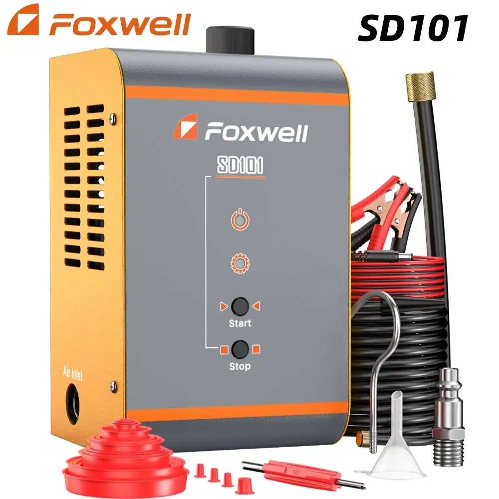 

Автомобильный детектор утечки дыма FOXWELL SD101 12 В, автомобильный детектор утечки EVAP, генератор дыма для масляных труб, механические диагностические инструменты