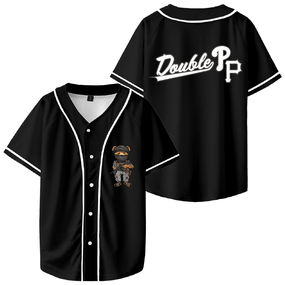 

Double PP 3D Printin Baseball Uniform T-Shirt Tie-Dye Merch Unisex HipHop Style Streetwear Baseball Y2k Shirts For Men