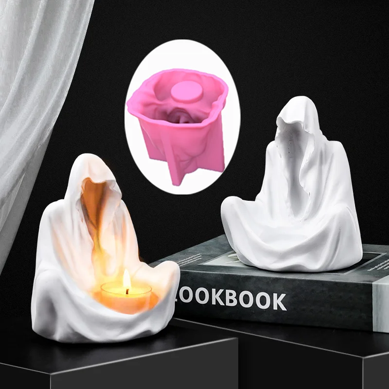 Ghost candlestick Epoxy resin silicone mold Wizard candlestick Concrete cement gypsum silicone mold Home decor Halloween decor