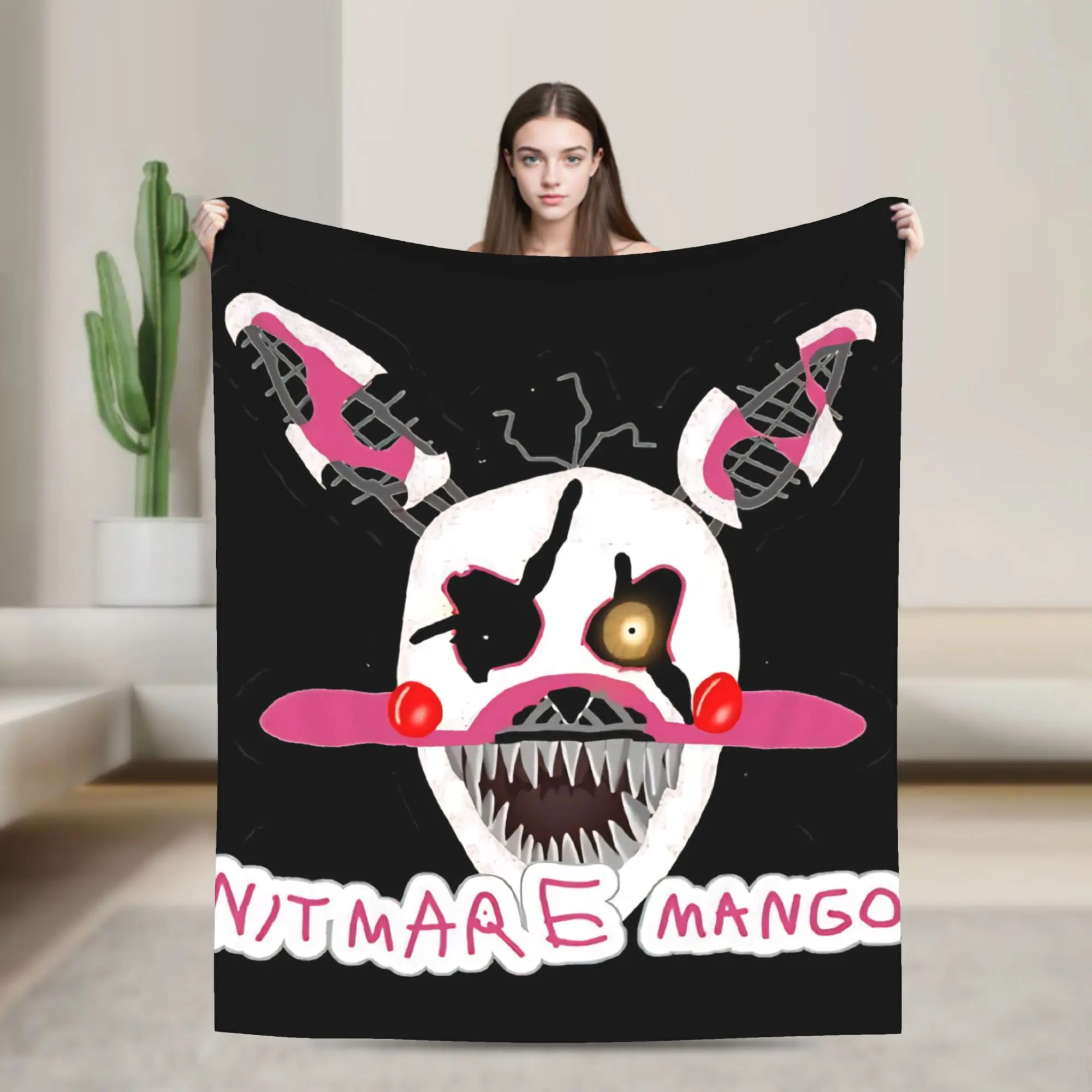 Super Soft The Mangle FNAF Throw Blanket Premium Flannel Fleece Lightweight  Bed Blanket Cozy Warm Blankets All Season Use