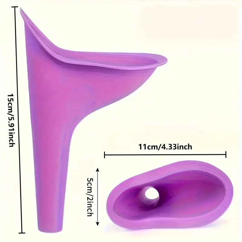 Reusable Silicone Stand Up Pee Funnel Set, Random Color with Storage Box, Outdoor Travel Camping Toilet Accessories