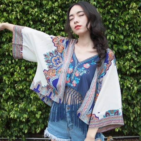 

2025 chinese ethnic style loose casual sun-protective coats vacation shawls travel embroidered halter half sleeve daily coat top