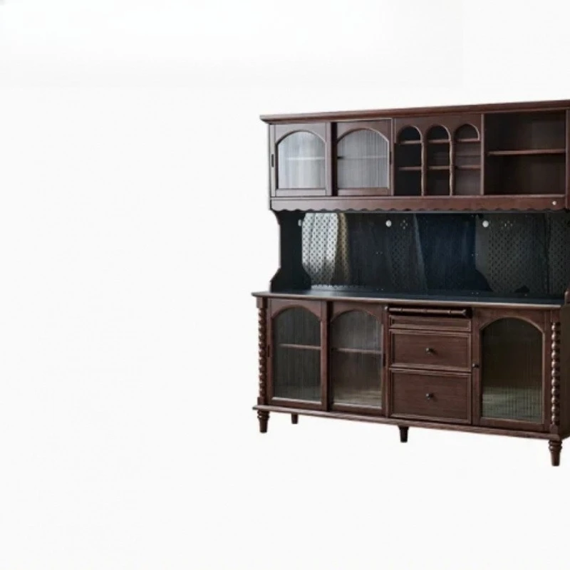 

Solid wood dining side American style integrated storage locker against the wall kitchen living room tea cabinet