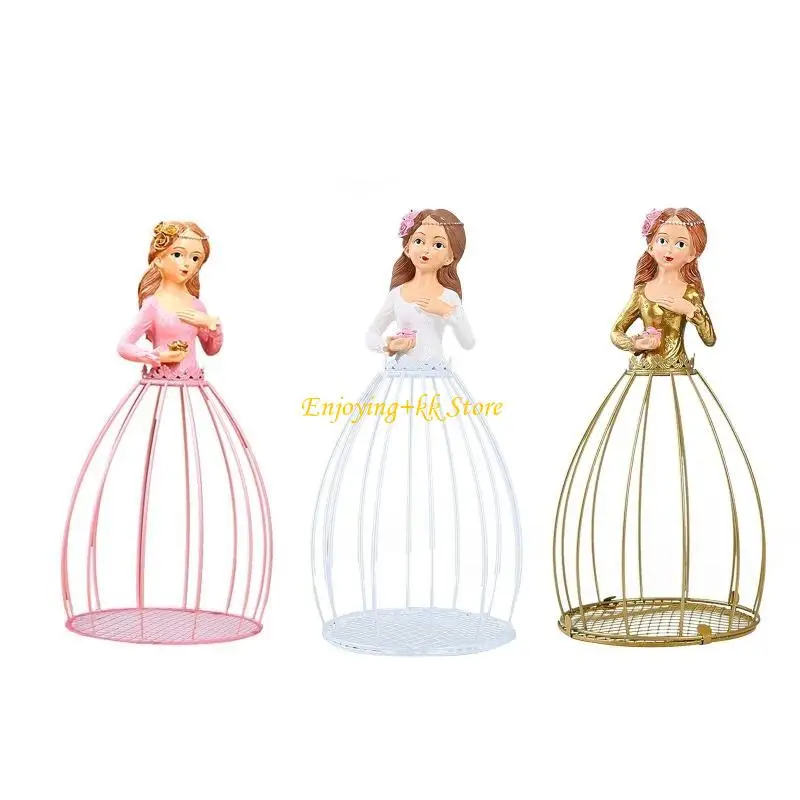 

Q1JB Metal Flower Pot Princess Hydroponic Plant Container Planter Decor Ornament