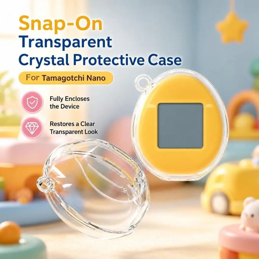 Clear PC Hard Protective Case With Wings Anti‑Drop Shockproof Shell for Tamagotchi Nano Virtual Pet Accessories